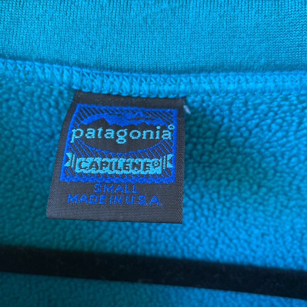Men's Vintage Patagonia Capilene Teal Sweater Size Small - Picture 4 of 6